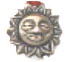 Sun, brass & pewter smiling sun