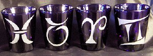 Set of 4 Zodiac Shot Glasses