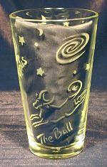 Taurus pint glass bull