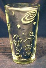 Leo lion pint glass