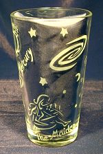 Virgo maiden virgin pint glass