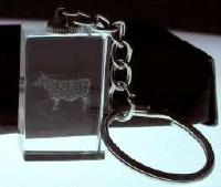 Taurus 3-D Laser Crystal Keychain