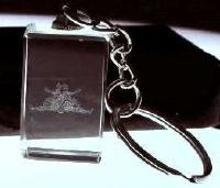 Gemini 3-D Laser Crystal Keychain