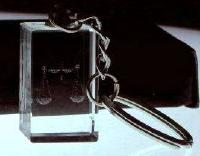 Libra 3-D Laser Crystal Keychain
