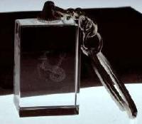 Capricorn 3-D Laser Crystal Keychain