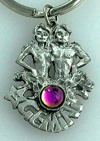 Gemini Pewter Keychain
