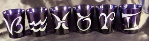 Set of 6 Zodiac Shot Glasses